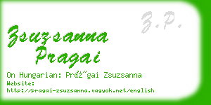 zsuzsanna pragai business card